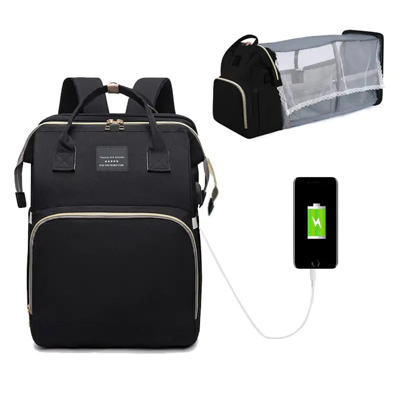 On-The-Go Baby Diaper Bag & Travel Bed