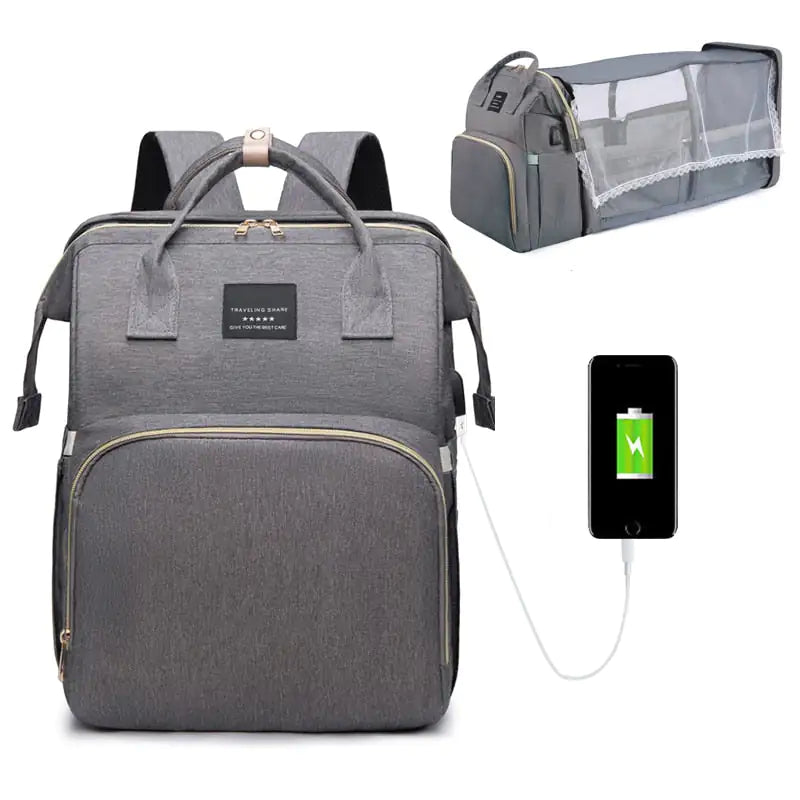 On-The-Go Baby Diaper Bag & Travel Bed