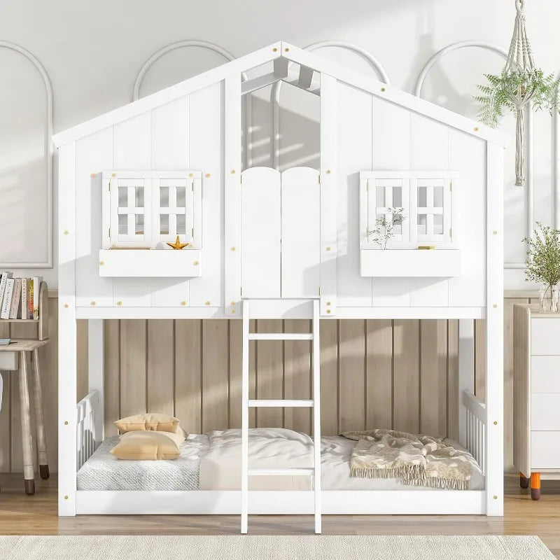 DreamCottage Twin Over Twin Bunk Bed