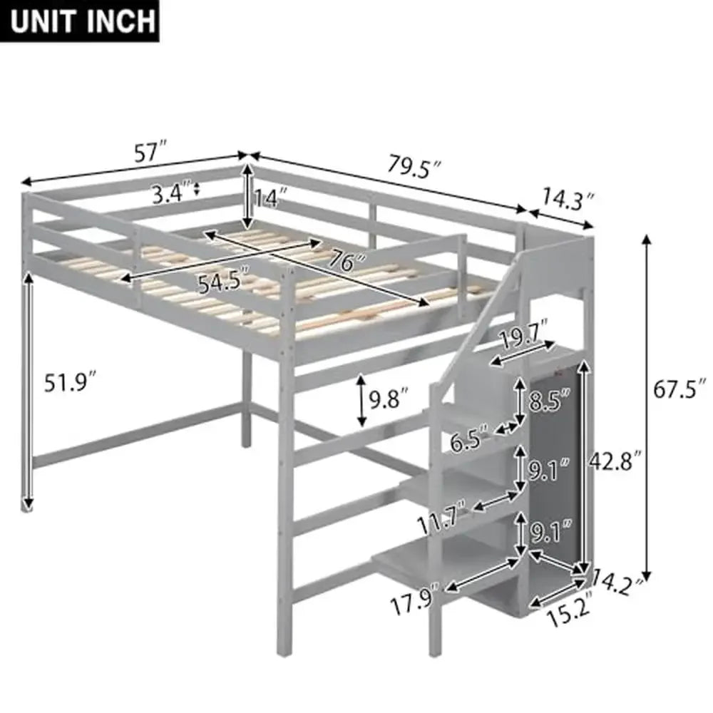 SpaceSaver Full-Size Loft Bed with Storage