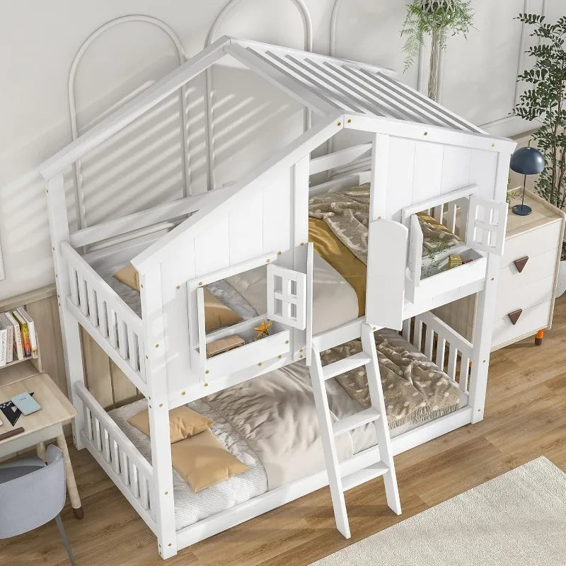 DreamCottage Twin Over Twin Bunk Bed