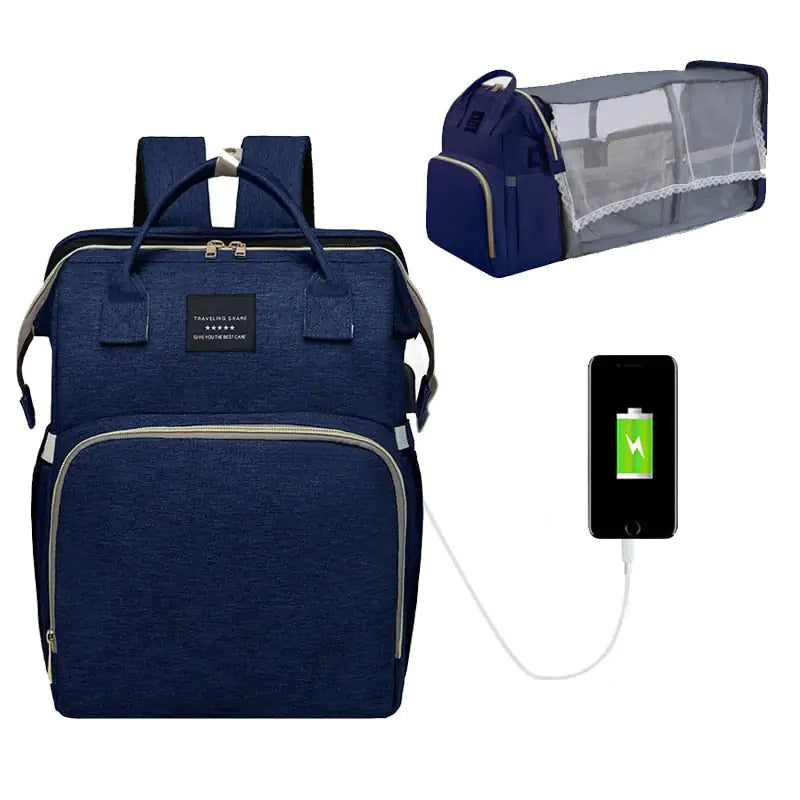 On-The-Go Baby Diaper Bag & Travel Bed